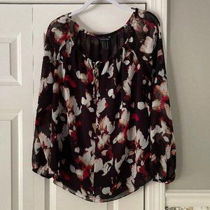 White House Black Market Floral Blouse